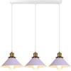 iDEGU 3 Luci Lampada a Sospensione Retrò, 22cm Vintage Lampadario a Sospensione in Metallo E27 Plafoniera Stile Scandinavo Lampade da Soffitto per Cucina Caffè Sala da Pranzo Cameretta (Viola)