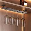 JCVCCV Portabicchieri da Vino Sottopensile Porta Calici in Metallo Organizer per Bicchieri da Vino Gancio per Riporre Bicchieri per Bar E Cucina 2-4 File(Gray,45x8cm/17.7x3.1in)