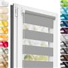 Estika Tenda a rullo giorno e notte senza forare - 40 x 120 cm - Grigio - per interni, tessuto a doppio strato, semi-trasparente, fissaggio a morsetto (Klemmfix), protezione solare