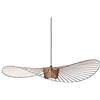 Ds UUby AIBAB Retro Lampada A Sospensione Vertigo Lampadario,fibra Di Vetro + Cappello Di Stoffa In Fibra Design Moderno Salotto Cucina Bagno Illuminazione Decorativa, E27 Brown 140cm