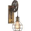 iDEGU Vintage Lampade da Parete Industriale Appliques da Parete Stile Puleggia Lampada a Muro Retro Luce da Muro per Bar, Camera da letto, Soggiorno, Ristorante, Cafe, Corridoio (1 pezzo, Bronzo)
