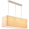 XOOPIT Lampada a Sospensione,e Lampadario in stoffa semplice nordico, plafoniere a sospensione decorative con paralume rettangolare in lino per lampade a sospensione per soggiorno ristorante camera