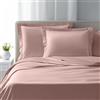 domus&trend - Completo Letto Matrimoniale KingSize con Lenzuola Matrimoniali Cotone Percalle 270x300 + 1 Lenzuolo con Angoli Coprimaterasso Sotto 200x200x30 + 2 Federe Cuscino Letto 50x80 (Rosa)