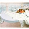 SpazioTessile - Mollettone Tavolo Ovale con Elastico Perimentrale, Copritavolo Salvatavolo Sottotovaglia, 100% Cotone Garzato, Antiurto, Lavabile 60°, 130x160cm per Tavolo 100x130, 15 Misure