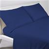 GC ARREDOCASA Set Lenzuola Letto Misura Francese - Blu - 100% Cotone Quadrifoglio - Un Completo Lenzuola Letto Matrimoniale Cotone Made in Italy (Mis. Francese/Queen Size)