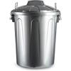 Acan Tradineur - Pattumiera in plastica - Include coperchio e maniglie metalliche - Prodotto in Spagna - Contenitore per rifiuti - Capacità di 7 litri - 30,2 x 23 x 23 cm - Colore Argento.
