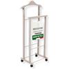 OWIJI Indossatore Appendiabiti Legno Faggio Tortora Rotelle Servo Muto Doppio Dimensioni 45 x 30 x 95 cm Appendiabiti Vestiti Camera Letto Cabina Armadio Grezzo