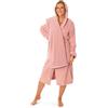 Lavea® Set Sauna Accappatoio Uomo e Donna con Asciugamano Doccia Grande 80x200 cm - Asciugamani Bagno in Spugna 100% Cotone, Morbidi e Assorbenti, Cappuccio e Cintura, OEKO-TEX® - Rosa Antico