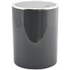 MSV - Pattumiera a pedale Kamaka con coperchio basculante - Capacità 6L - Ideale per bagni - Dimensioni Ø18,5 x 26 cm - Grigio scuro