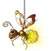 Shenrongtong Luce a a energia solare, Lanterna da giardino a luce solare a LED, statue in metallo Decorazione da giardino, Ape/coccinella/farfalla Luci solari con primavera, Luci animali solari per