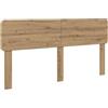 vidaXL Hoofdbord Artisan Eiken Bewerkt hout