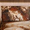 PETTI Artigiani Italiani MARBLELIZED - Coppia Federe Cuscino Letto 50x80 Stampate Fronte/Retro, Federe Copricuscini, Coppia Federe Eleganti Effetto Marmo Marrone, Idea Regalo, 100% Made in Italy