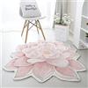 Morbuy Tappeto Soggiorno Soffice Morbido Tappeto a Forma di Fiore Antiscivolo Lavabile Tappeti Rotondo Moderni Interno Decorativo per Sedia Girevole Salotto Camera da Letto (80cm,Loto Rosa)