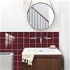 Hixingo Piastrelle Adesive Cucina Bagno Tinta Unita 20 Pezzi Mattonelle Adesive Cucina Piastrelle Bagno Adesivi PVC Pannelli Decorativi per Mobili e Pareti (Rosso Dattero,20x20cm)