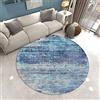 Morbuy Tappeto Salotto Rotondo Grande Pelo Corto, 3D Pittura Graffiti Stampa Grandi Antiscivolo Tondo Moquette, Soggiorno Bambini Camera,Cucina,Bagno,Domestica Decor Tappeti (100cm,Blu)