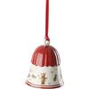 Villeroy & Boch Toy's Delight Decoration Campanella, Addobbo per Albero di Natale, Porcellana, Rosso/Bianco/Oro
