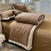 Odot Trapunta Piumino Estivo Reversibile, 4,5 Tog Cotone Trapuntino Copriletto Leggera Primaverile Coperta Trapuntatura Morbido per Letto Matrimoniale (Pois marroni,200 * 230cm)