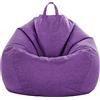 FANSU Colori Solidi Copertura per Poltrona, Sacco Puff Poltrona Senza Riempimento, Poltrona a Sacco Pigro Poltrona con Zip, Pouf Poltrona per Adulti e Bambini (110x145cm,Viola)