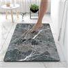 Hixingo Tappeto da Bagno in Diatomite, Tappeto Bagno Cucina Antiscivolo, Moderno Stampa Marmo Tappetino Assorbente e Asciugatura Rapida, Tappetino per Doccia e Ingresso (80x120cm,Grigio)