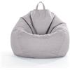 DOTBUY-SHOP Pouf Poltrona a Sacco Gigante,Colore Solido Bean Bag Bambini & Adulti (Senza Imbottitura), Morbido e Accogliente Puffo per Sedersi Poltrona da Lettura per Soggiorno (L,Grigio Chiaro)
