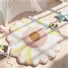 Morbuy Tappeto Rotondo Peloso, Tappeto a Forma di Fiore Carino, Antiscivolo Lavabile Tappeti Soffice Shaggy Moderni Interno Decorativo per Salotto Camera da Letto Ragazza (100cm,Margherita)