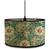 Morbuy Paralume in Bambù, Motivo Floreale di Lusso Retrò, Paralume a Tamburo 30cm Paralume per Lampada da Tavolo, Lampada da Terra, Lampadario, E27 Lampada, Decorazione Casa (Turchese)