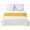Morbuy Runner Letto Matrimoniale, Corridore Letto, Morbido Sciarpa e Federa da Letto, Tinta Unita Modern Scarf Runner Decorazione per Alberghi Hotel (Giallo,50x240cm)