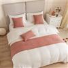 Morbuy Runner Letto Matrimoniale, Jacquard Reversibile Corridore Letto, Morbido Sciarpa e Federa da Letto, Modern Alberghi Scarf Runner Decorazione (45x210 cm (corridori da Letto),Rosa)