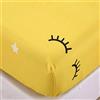 Chickwin Chickw11 Elastic Lenzuolo sotto Coprimaterasso Cartoni Animati Stampa, 100% Microfibra Materiale per Lenzuolo profondità 30cm - Letto Singolo Doppio - Vari Stile (Faccina Gialla,180x200x30cm)