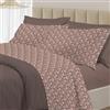 PENSIERI DELICATI Completo Letto Matrimoniale 100% Cotone, Completo 250x300 Comprensivo di Lenzuolo Sotto, Lenzuolo Sopra e 1 Federa a due Volant, Made in Italy, Fantasia Provenza Marrone