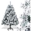 Randaco Albero di Natale artificiale, 120 cm, in PVC floccato di neve, albero di Natale automatico, 340 punte con supporto in metallo, difficile infiammabile, facile da montare