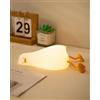 Daixinde Simpatica luce notturna a forma di anatra pigra, lampada LED a forma di anatra di crisi esistenziale, ricaricabile a intensità variabile, con timer da 30 minuti e controllo tattile per