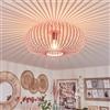 HOFSTEIN Lampada da soffitto Oravi, lampada da soffitto in metallo rosa/nero, design industriale/retrò/vintage, effetto luce con effetto reticolato, Ø 40 cm, E27, soggiorno, sala da pranzo, camera da