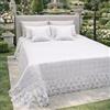 Italia Magazzini Trapuntino Copriletto Letto Matrimoniale Laura Blasi "Anastasia" In Raso Con Pizzo Rebrodè Con Cuscino Arredo (Bianco)