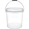 Garronda Secchio con Coperchio 20 L per la conservazione di Prodotti Alimentari e chimici 10 Pezzi Trasparente GD-0072