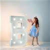 Syibelterr 100cm-39 pollici Luci da tendone LED Lettera B, Luci dell'alfabeto LED con telecomando, Luci decorative per segnale luminoso per matrimoni e regali di compleanno