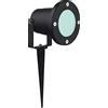 Partenopeautensili® Faretto orientabile con picchetto gu10 da esterno giardino segnapassi luce lampada a led (Luce fredda 6500K, ARMATURA NERA)
