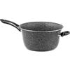 Home Paiolo Antiaderente con Manico, Pietra, Nero/Argento, 24 cm