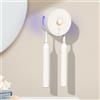 mumisuto Porta Spazzolino con Sterilizzatore a Raggi UV, Portaspazzolini da Bagno con Funzione di Asciugatura e Timer, 2 Slot Porta Spazzolini da Muro per 2 Persone, Ricaricabile USB 400mAh (Bianco)