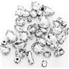 Brillabenny Mix 50 Pietre CASTONI Strass da Cucire Vetro CABOCHON Sew On Rhinestone Claw Decori Scarpe Abito Bijoux Accessori (Trasparente Crystal Clear)