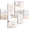 Novart Quadros Spiaggia Mare Relax - Nessuna Cornice Necessaria - Collage Moderno Beige - Camera Da Letto Del Soggiorno - N023463a