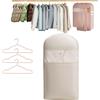 Knubbuf Borsa porta abiti salvaspazio con cerniera autocompressiva, organizer per armadio e contenitore per piumini, sacchetti porta abiti antipolvere, sacchetti a compressione (Beige, L)