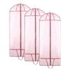 DOUZIO 3 Pezzi Custodie per Abiti Di Grande Capacità, Traspiranti, In Organza Traslucida, Copriabiti Da Armadio, Copri Abiti Lunghi, Antipolvere, Per Pellicce, Piumini E Ca(Size:Flat-160cm/63in,Color:Rosa)