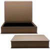 NEUSER PAPIER Scatola regalo con coperchio incernierato, 1 pezzo, formato A4, colore marrone sabbia, interno nero, 334 x 242 x 65 mm, scatola portaoggetti