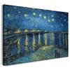 Printed Paintings Stampa su Tela con telaio (80x60cm): Vincent van Gogh - Stella della notte sul Rodano (1888) - Quadri moderni