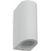 Partenopea® Applique lampada da parete a muro gu10 max 35w x 2 led per interno esterno IP65 moderno faretto biemissione (curvo bianco, lampadine escluse)