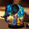 Generic Lampada da tavolo a forma di elefante, stile vintage, in resina, per camera da letto, soggiorno e ufficio, decorazione unica a forma di elefante