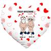 Colorfamily Cuscino SanValentino Personalizzabile a Cuore con nome Voglio invecchiare con te Innamorati Amore Love