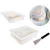 OPIROS Promo Box Cassetta Portaimpasto Bianca Con Coperchio Trasparente Cm. 30x40x10 Con Spatola Stecca (2 CASSETTE BIANCHE + 1 COPERCHIO TRASPARENTE)
