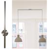 Lightswing® Twin Sistema di sospensione per 2 lampade a sospensione - Acciaio Inox - 110 cm - Sistema di Lampada Regolabile - Facile da Installare - Lampadario Soggiorno - Sistema di Sospensione